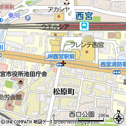 国道JR西宮駅前周辺の地図