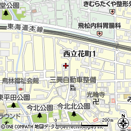 兵庫県尼崎市西立花町1丁目12-12周辺の地図