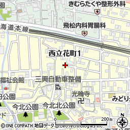 兵庫県尼崎市西立花町1丁目10周辺の地図