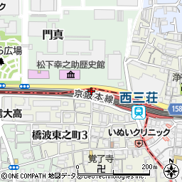 京阪パーキング西三荘駐車場周辺の地図