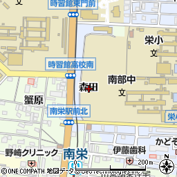 愛知県豊橋市町畑町森田周辺の地図