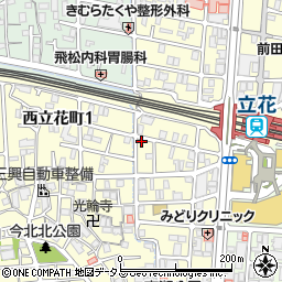 兵庫県尼崎市西立花町1丁目4-16周辺の地図