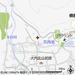岡山県備前市大内周辺の地図