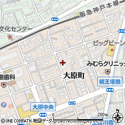 兵庫県芦屋市大原町17-3周辺の地図