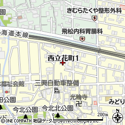 兵庫県尼崎市西立花町1丁目10-41周辺の地図