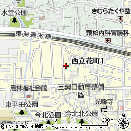 兵庫県尼崎市西立花町1丁目12-33周辺の地図