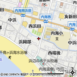 愛知県知多郡南知多町内海西浜田44周辺の地図