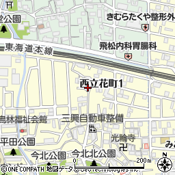 兵庫県尼崎市西立花町1丁目12-4周辺の地図
