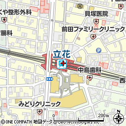 セブンイレブンハートインＪＲ立花駅北口店周辺の地図