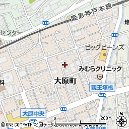 兵庫県芦屋市大原町17周辺の地図