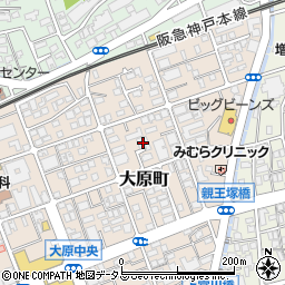 兵庫県芦屋市大原町17周辺の地図