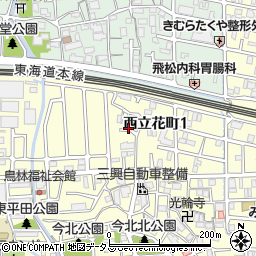兵庫県尼崎市西立花町1丁目12-5周辺の地図