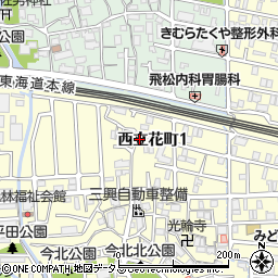 兵庫県尼崎市西立花町1丁目10-37周辺の地図