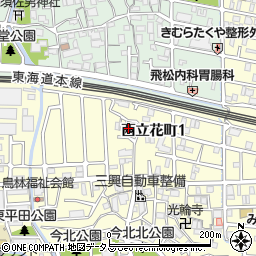 兵庫県尼崎市西立花町1丁目12-50周辺の地図