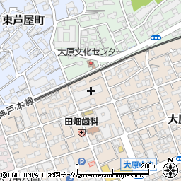 兵庫県芦屋市大原町21周辺の地図