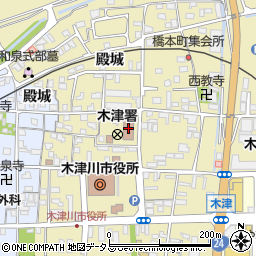 木津警察署周辺の地図