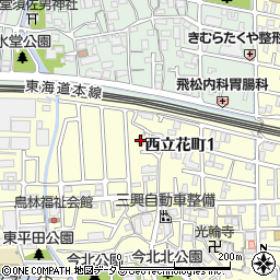 兵庫県尼崎市西立花町1丁目12-47周辺の地図