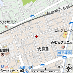 兵庫県芦屋市大原町17-7周辺の地図
