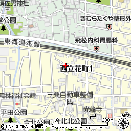 兵庫県尼崎市西立花町1丁目12-53周辺の地図