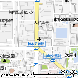 兵庫県尼崎市次屋周辺の地図