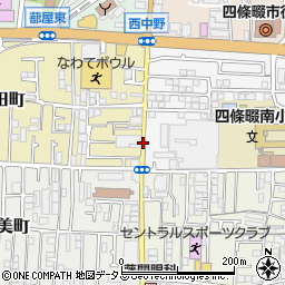 【2階】四條畷市美田町19akippa駐車場周辺の地図