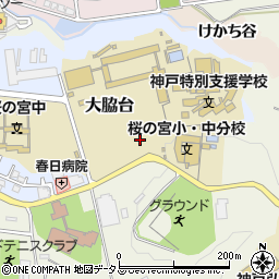兵庫県神戸市北区大脇台周辺の地図