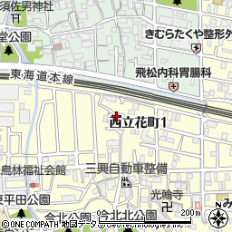 兵庫県尼崎市西立花町1丁目12-52周辺の地図