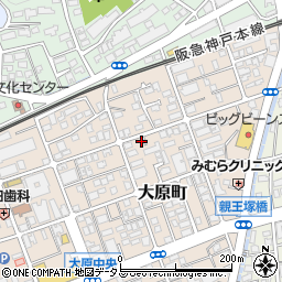 兵庫県芦屋市大原町17-8周辺の地図