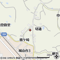 京都府木津川市鹿背山切通周辺の地図