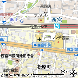 ファミリーマートＪＲ西宮駅南店周辺の地図