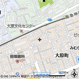 兵庫県芦屋市大原町22周辺の地図