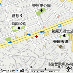 松屋東淀川菅原店周辺の地図