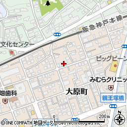 兵庫県芦屋市大原町24-16周辺の地図