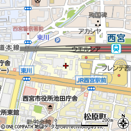 兵庫県西宮市池田町周辺の地図