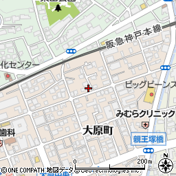 兵庫県芦屋市大原町24-14周辺の地図