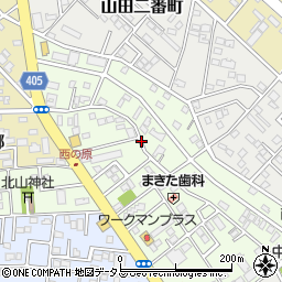 愛知県豊橋市北山町周辺の地図