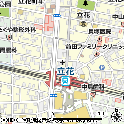 饂飩四国 立花店周辺の地図