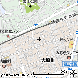 兵庫県芦屋市大原町24周辺の地図