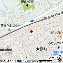 兵庫県芦屋市大原町24-4周辺の地図