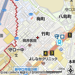 大阪府守口市竹町3周辺の地図