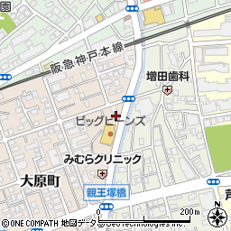 兵庫県芦屋市大原町16-18周辺の地図