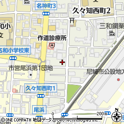 兵庫県尼崎市久々知西町周辺の地図