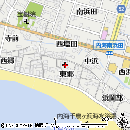 愛知県南知多町（知多郡）内海（東郷）周辺の地図