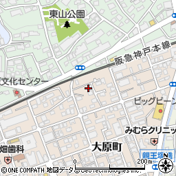 兵庫県芦屋市大原町24-9周辺の地図