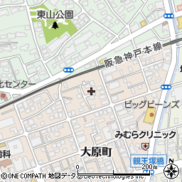 兵庫県芦屋市大原町25-14周辺の地図