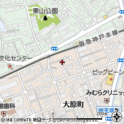 兵庫県芦屋市大原町24-10周辺の地図