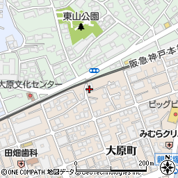 兵庫県芦屋市大原町25-19周辺の地図