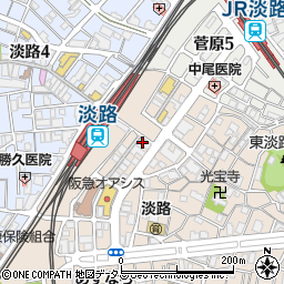 セブンイレブン阪急淡路駅東口店周辺の地図