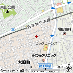 兵庫県芦屋市大原町26周辺の地図
