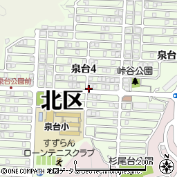 兵庫県神戸市北区泉台周辺の地図